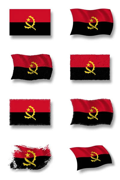 安哥拉国旗 爱国主义旗帜和国旗 — 图库照片