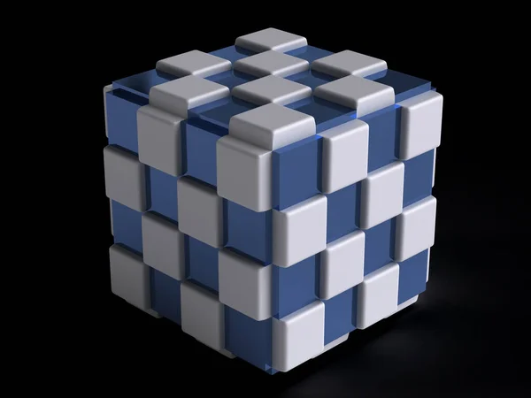 Cubo Azul Blanco —  Fotos de Stock