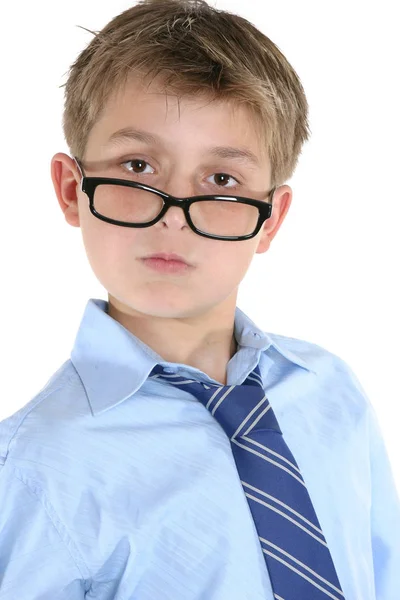 Ritratto Uno Studente Con Gli Occhiali — Foto Stock