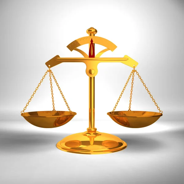 Justice Concept Gold Balance Render Image — Stock Photo, Image