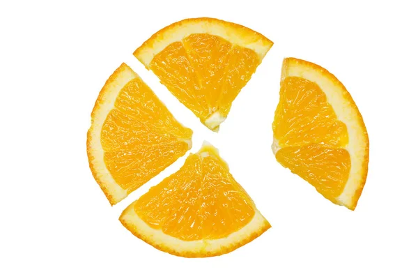 Oranges Tranchées Sur Fond Blanc — Photo