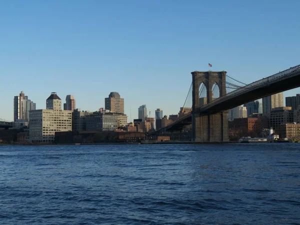 Часть Знаменитого Подвесного Моста Нью Йорке — стоковое фото