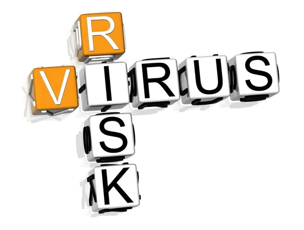 Virus Rischio Cruciverba Sfondo Bianco — Foto Stock