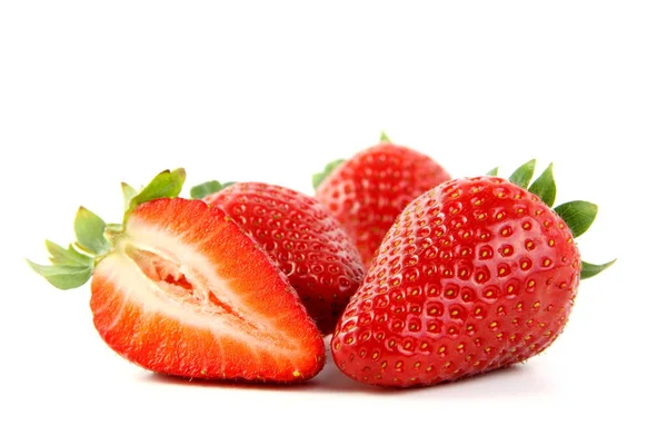Erdbeere Erdbeeren Nahaufnahme Isoliert Vor Weißem Hintergrund — Stockfoto