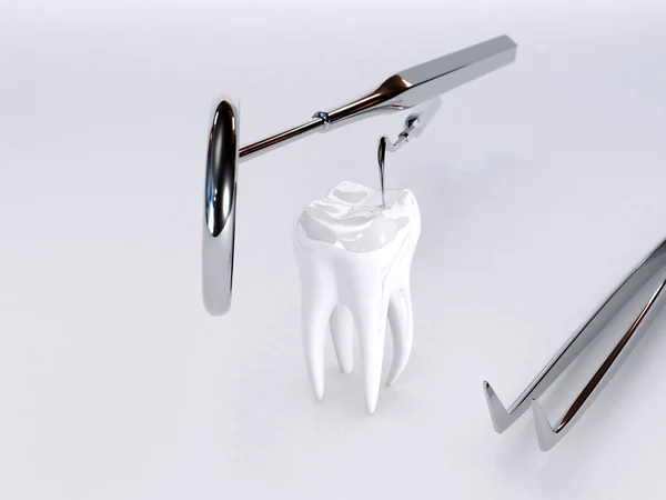 Instrumentos Dentales Concepto Atención Dental Higiene Dental — Foto de Stock