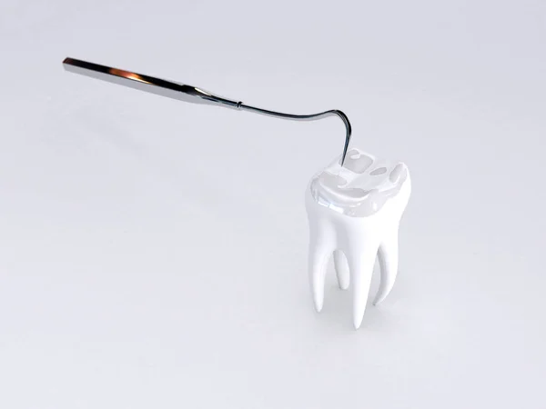 Instrumentos Dentales Concepto Atención Dental Higiene Dental — Foto de Stock