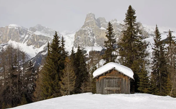 Villa Ski Alta Badia Dolomitok Olasz — Stock Fotó