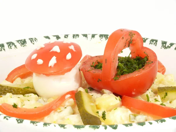 Närbild Färsk Välsmakande Sallad — Stockfoto