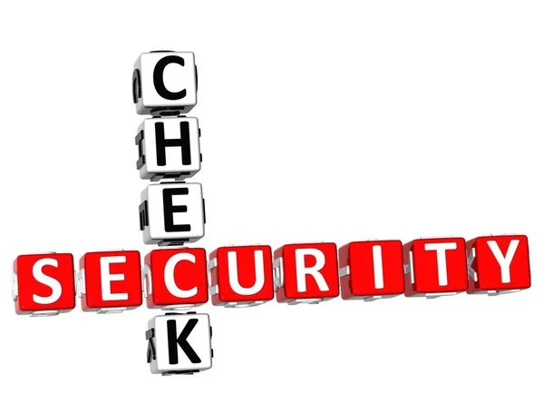 Security Check Mots Croisés Sur Fond Blanc — Photo