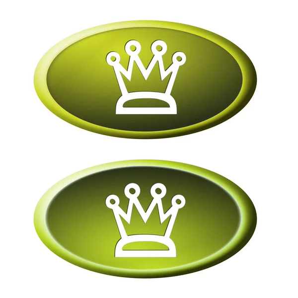 Crown Düğmesi Grafik Illüstrasyon — Stok fotoğraf