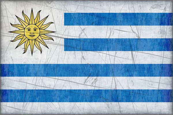 Großes Bild Der Flagge Uruguays — Stockfoto