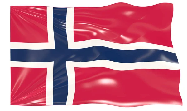 Grote Afbeelding Van Vlag Van Noorwegen — Stockfoto