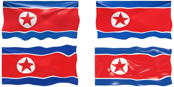 Kuzey Kore Bayrağının Büyük Görüntüsü — Stok fotoğraf