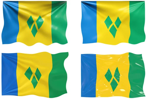 圣文森特和格林纳丁斯国旗的伟大形象 — 图库照片