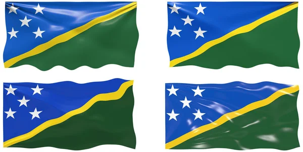 Velký Obrázek Vlajky Šalamounových Ostrovů — Stock fotografie