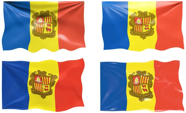 Wielki Obraz Flagi Andorry — Zdjęcie stockowe