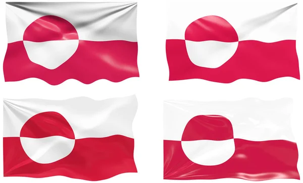 Stor Bild Grönlands Flagga — Stockfoto