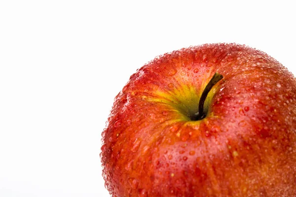 Apfel Rot Weiß Ausgeschnitten Symbolbild Ernährung Gesunde Ernährung Lebensmittel Gewicht — Stockfoto