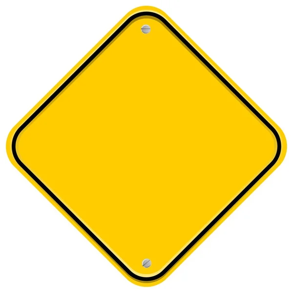 Prázdný Žlutý Znak Izolovaný Bílém — Stock fotografie