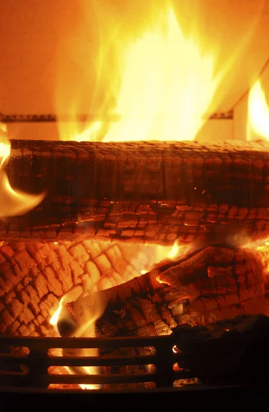 Burning Fire Fireplace — Stock Photo, Image