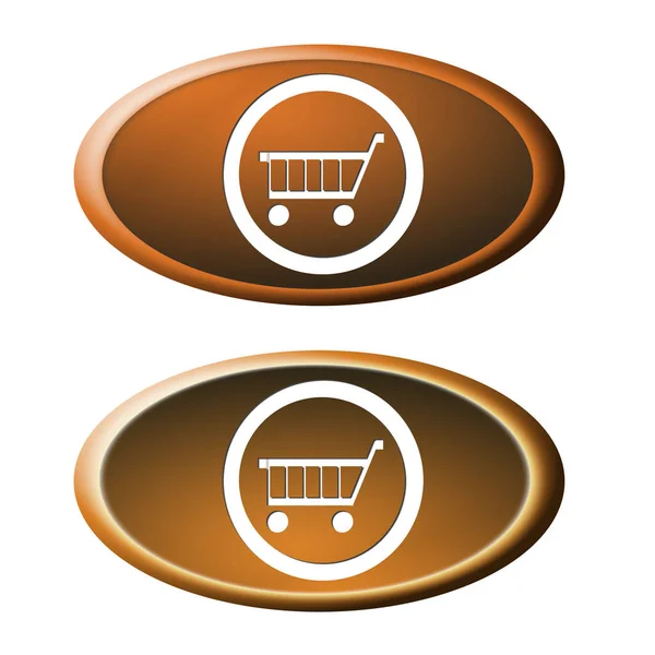 Shop Button Cart Illustration — Stock Photo, Image