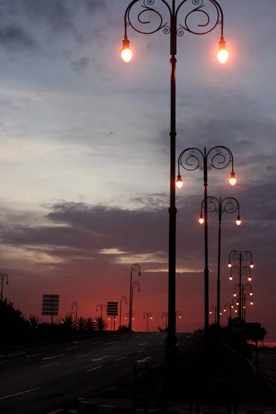 Straße Sonnenuntergang — Stockfoto