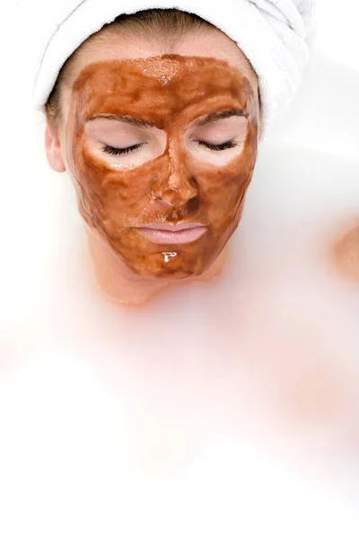 Woman Chocolate Mask — Stock Photo, Image