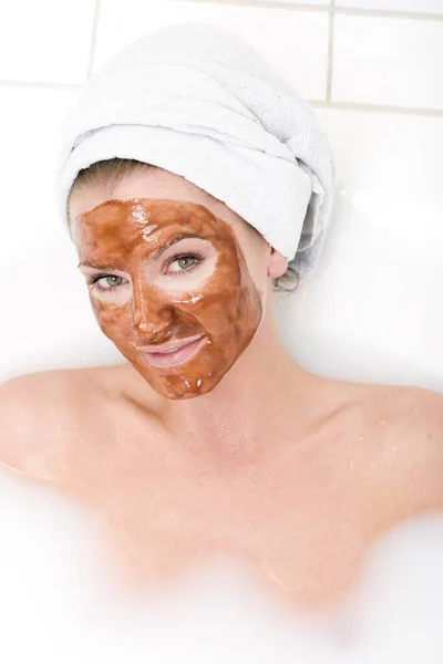 Woman Chocolate Mask — Stock Photo, Image