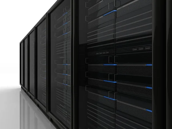 Data Center Servers Server Room Rendering — Stock Photo, Image