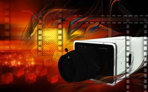 Digital Illustration Video Camera Colour Background — Stock Photo, Image