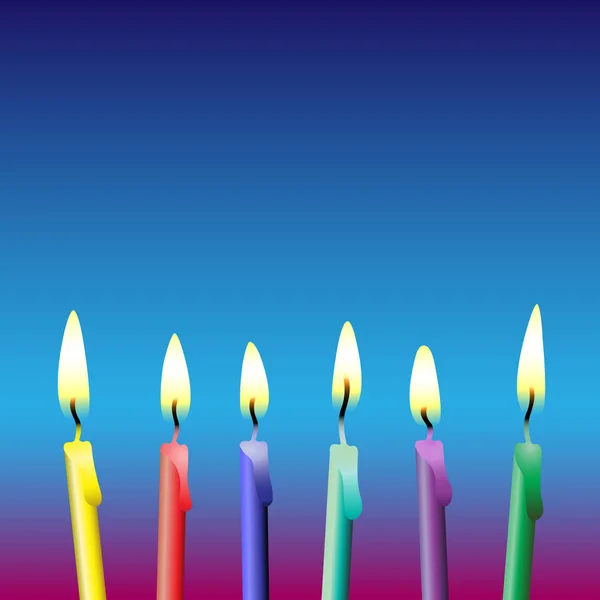 Свечи Шести Векторных Дней Рождения — стоковое фото