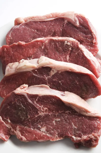 Raw Fresh Rib Eye Beef Steaks — Stock Photo, Image