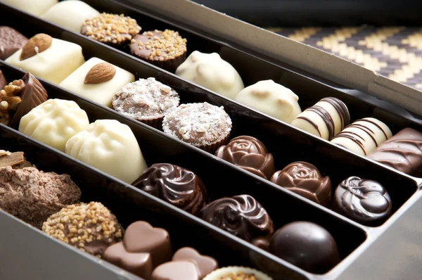Selezione Deliziosi Cioccolatini Lusso Fatti Mano — Foto Stock