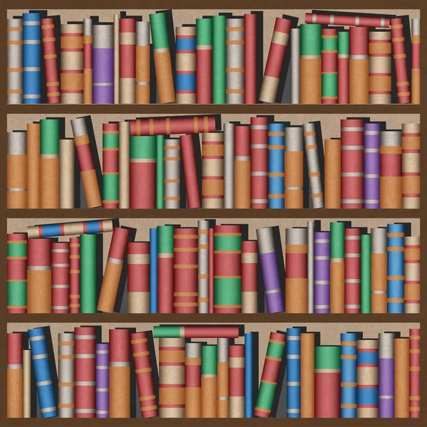 Mange Bøker Hylla – stockfoto
