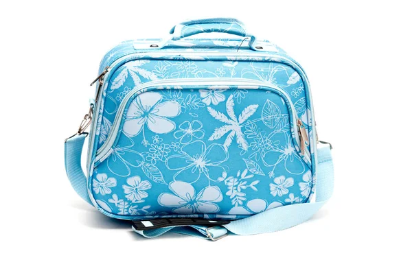 Blue Suitcase Cosmetics — Stock Photo, Image