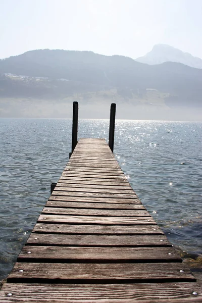 Muelle Lago Lucerna — Foto de Stock