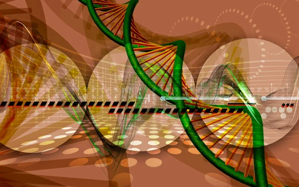 Ilustração Digital Estrutura Dna Fundo Colorido — Fotografia de Stock