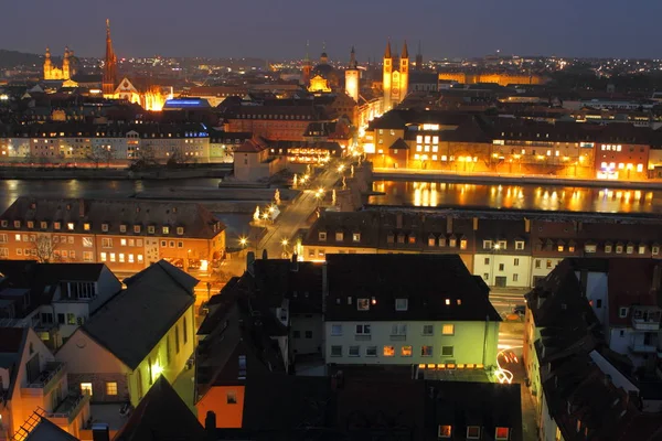 Wuerzburg Soumraku Noc — Stock fotografie