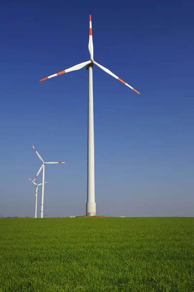 Windrad Auf Der Grünen Wiese — Stockfoto