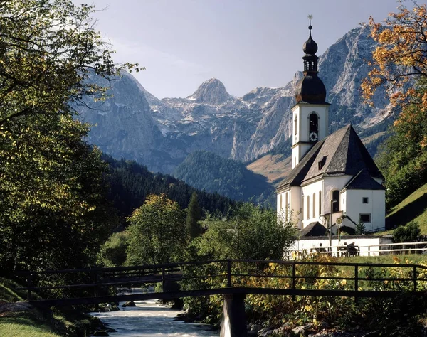 Kyrkan Ramsau Tyskland — Stockfoto