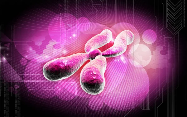 Cyfrowa Ilustracja Chromosomu Tle Koloru — Zdjęcie stockowe