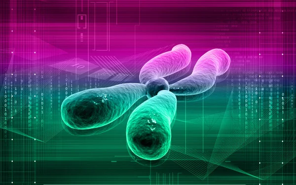 Ilustração Digital Cromossoma Fundo Colorido — Fotografia de Stock