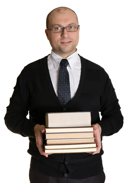 Homem Com Livros — Fotografia de Stock