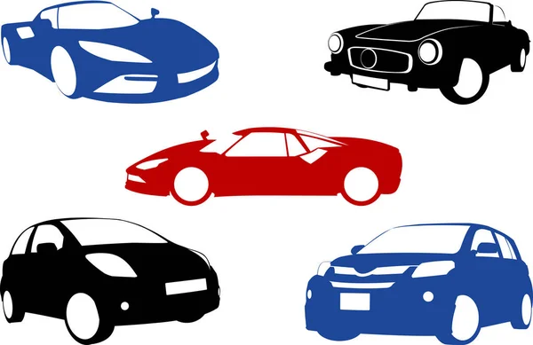 Cinco Banners Grunge Com Carros Ilustração Vetorial — Fotografia de Stock