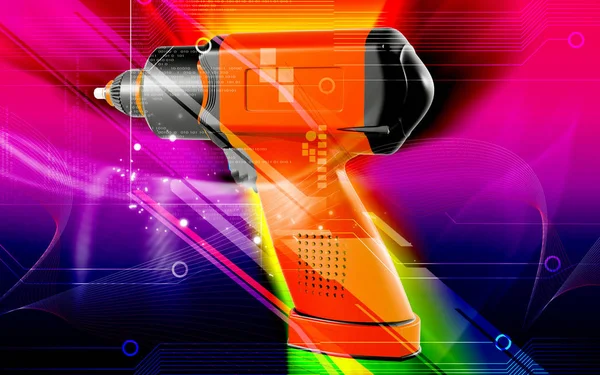 Digital Illustration Impact Wrench Colour Background — Stock Photo, Image
