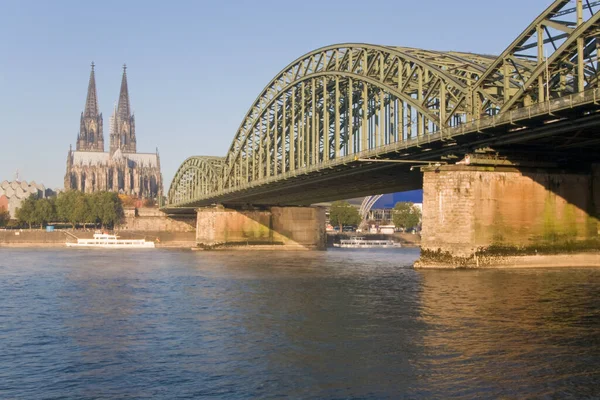 Cathédrale Cologne Pont Hohenzollern — Photo