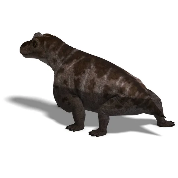 Dinozor Keratocephalus Kesme Yolu Beyaz Üzerine Gölge Ile Görüntüleme — Stok fotoğraf