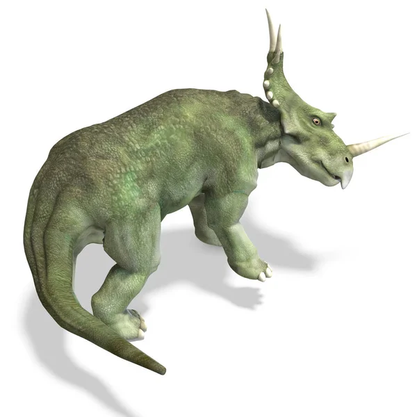 Δεινόσαυρος Στυρακόσαυρος Απόδοση Περικοπή Διαδρομή Και Σκιά Πάνω Από Λευκό — Φωτογραφία Αρχείου