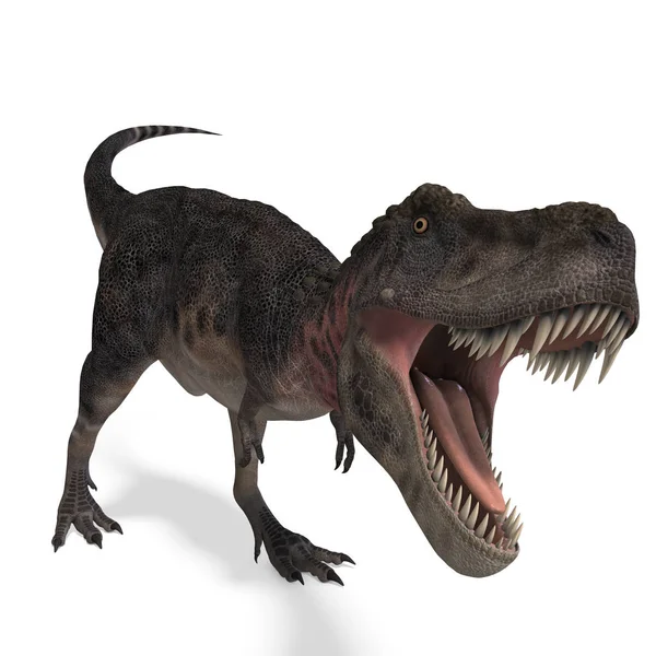 Dinosaurio Tarbosaurus Renderizado Con Ruta Recorte Sombra Sobre Blanco — Foto de Stock