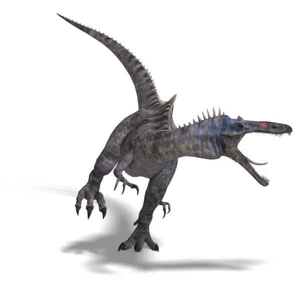 恐竜Suchominus 白の上にクリッピングパスと影を持つ3Dレンダリング — ストック写真